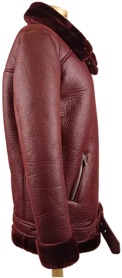 Only Kunstleder-Bikerjacke bordauxrot - M/38 - Bild 3