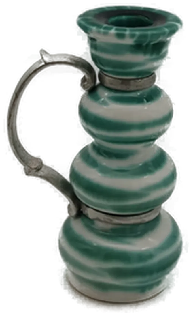 Gmunder keramik Kerzenleuchter Grün Gestreift - Bild 4