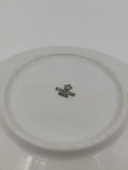 Scherzer Bavaria: Deutsch China Kaffeetassen Set. 1960er Jahre Pop Blumenmuster in Orange und rot - Bild 4