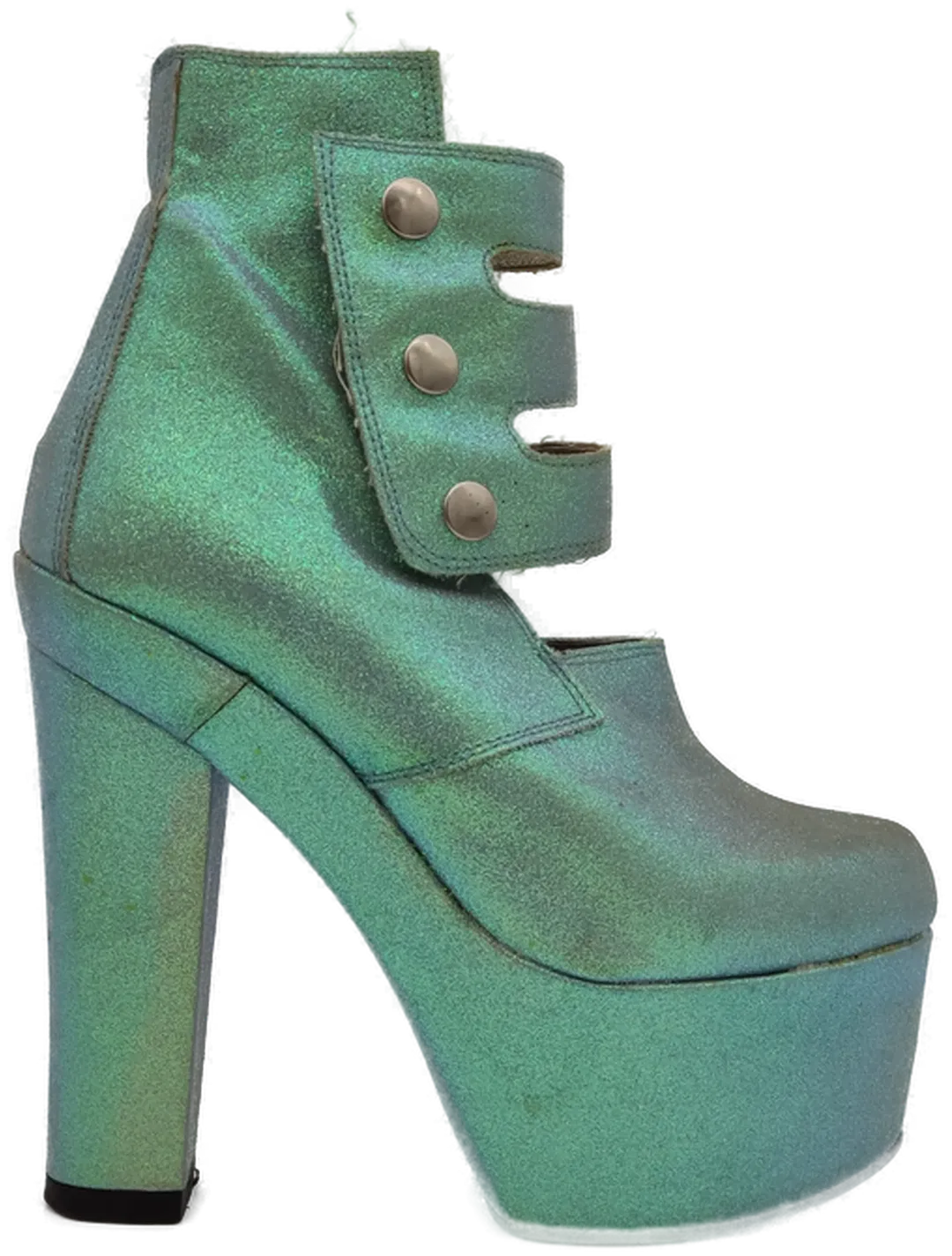 El Dantes Damen Glitter Plateau-Boots, türkis - Gr. 39 - Bild 1