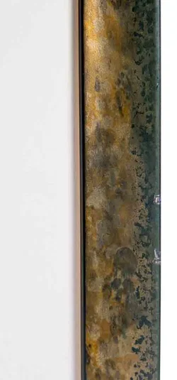 Aquarell alte Mühle mit Fluß, Naturlandschaftsbild mit Passepartout und dunkelgrünem Rahmen - Bild 3