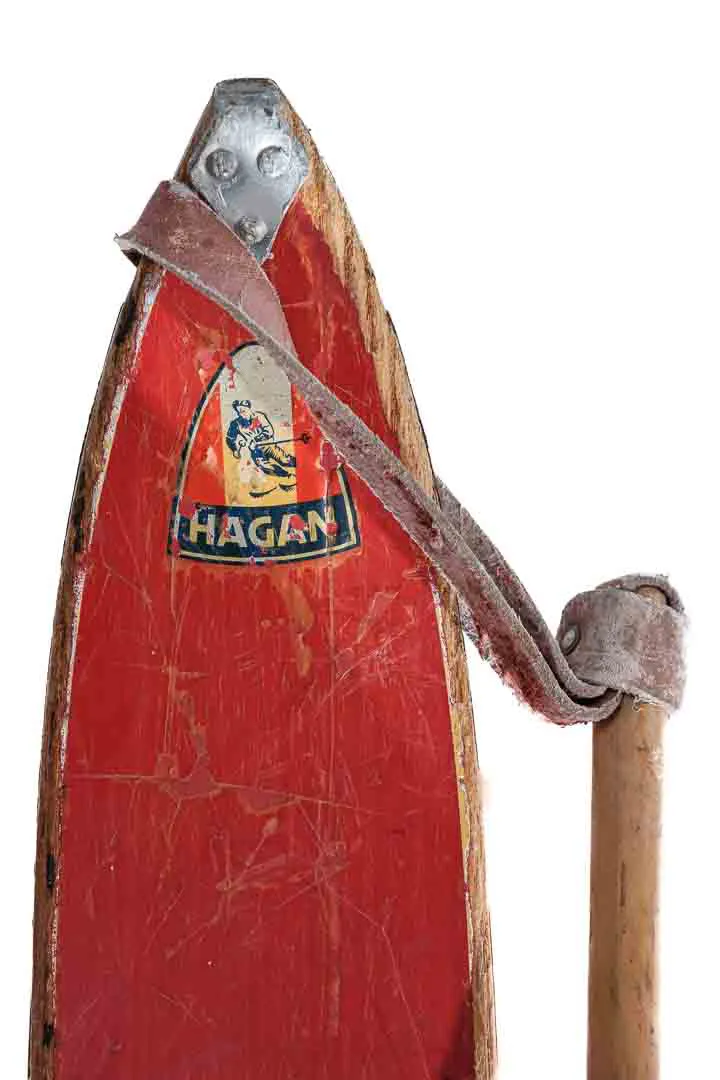 Ski Vintage Set: Hagan Skier mit Geschichte, Bindung und Stöcken - Bild 1