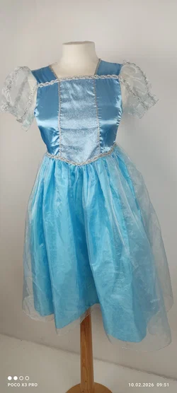 Elsa Kostüm Kinder mit Umhang 7-8 Jahre  – Vorschau 2