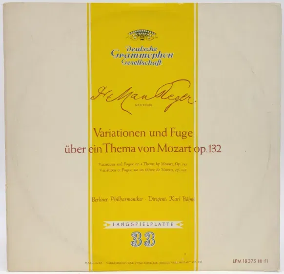 Vinyl LP - Max Reger - Variationen und Fuge über ein Thema von Mozart op. 132 - Bild 2