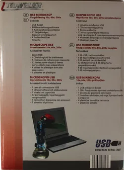 Traveler USB Mikroskop – 10x/60x/200x Vergrößerung, inkl. Zubehör & Software, ungeöffnet - Bild 3