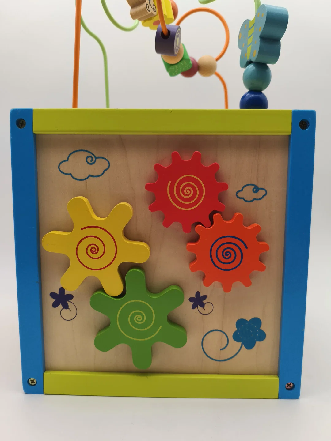 Motorikwürfel  für Kleinkinder, Spielzeug, Holz – Bild 1