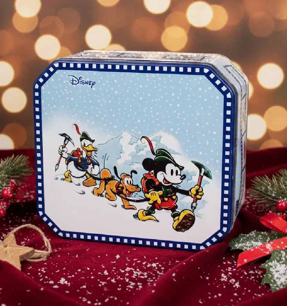 Disney Blechdose – Mickey, Donald & Pluto im Wintermotiv – Delacre Sammeldose - Bild 4