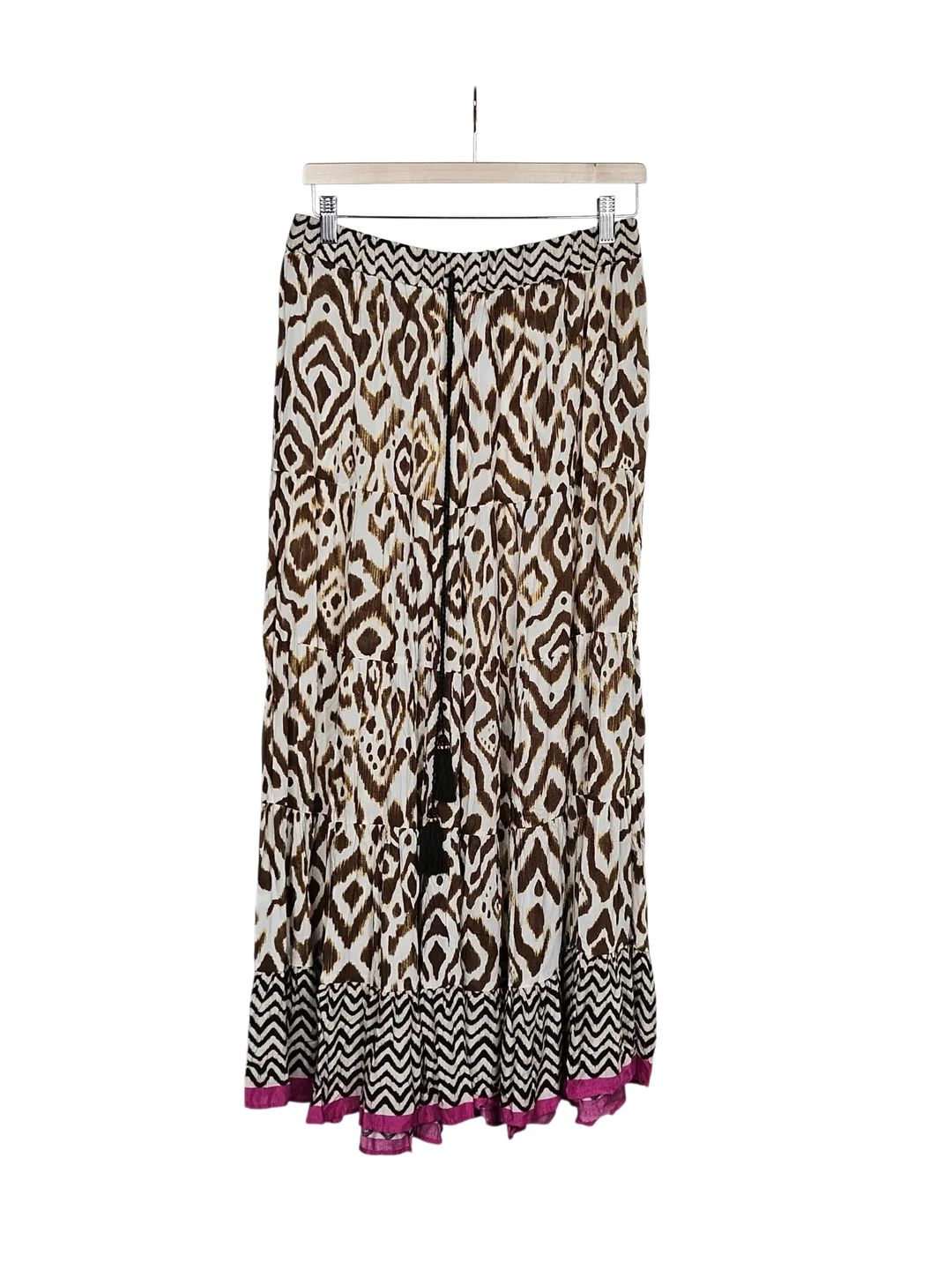 Zara Damen langer Rock, Animal Print, braun/pink - Gr. XL / 42 – Bild 1