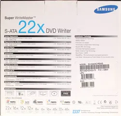 Samsung Super WriteMaster SH-S223C DVD Writer – 22x S-ATA Brenner, intern, Schwarz - Bild 2