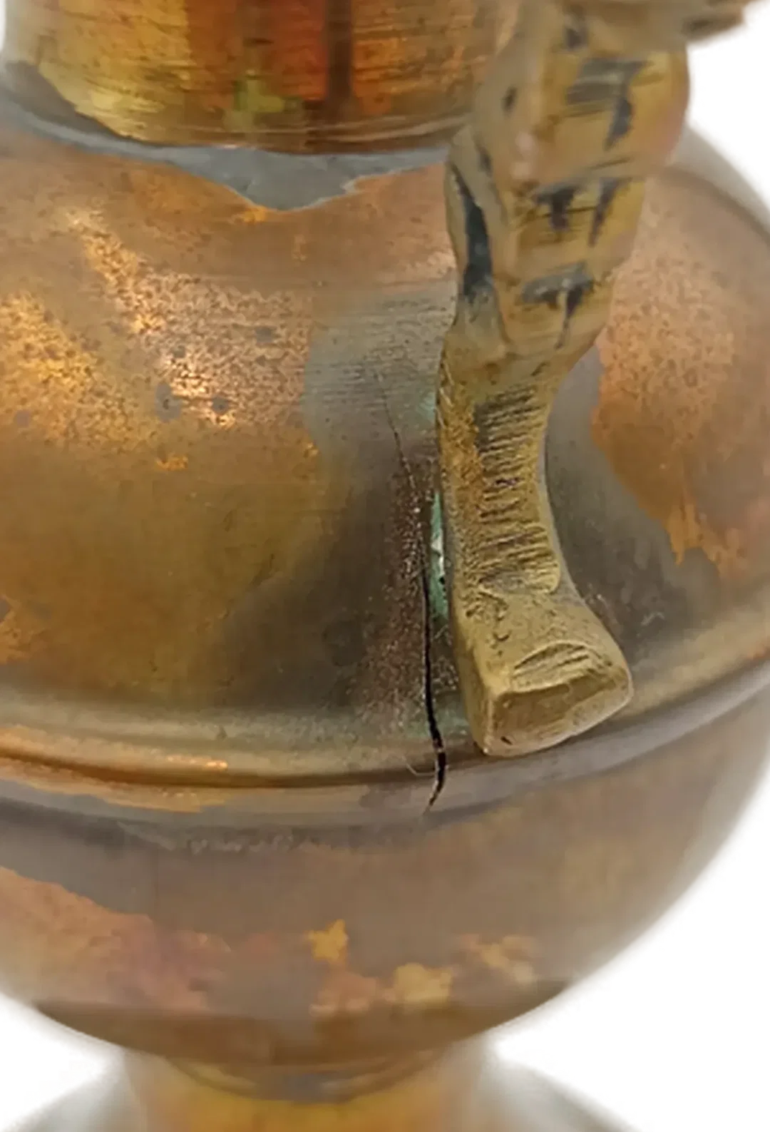 Orientalische Deko-Kanne – Vintage Kupferkanne mit Henkel und Deckel – Bild 7