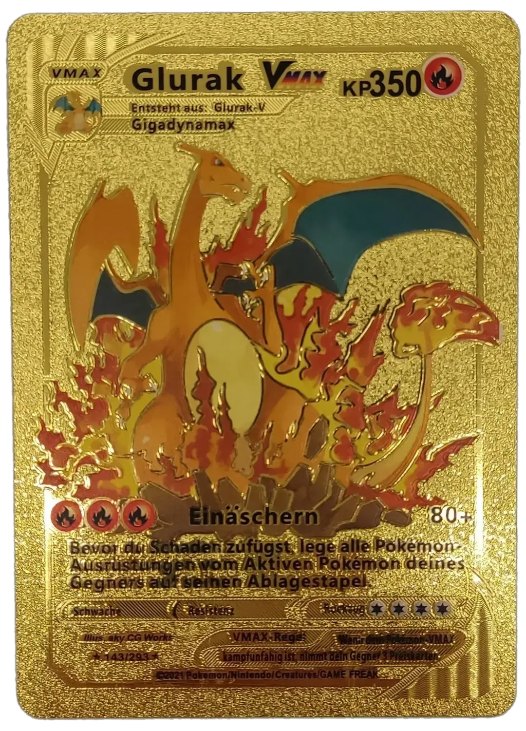 Pokémon Sammelkarte Goldfolie Vmax Glurak Vmax - Bild 4