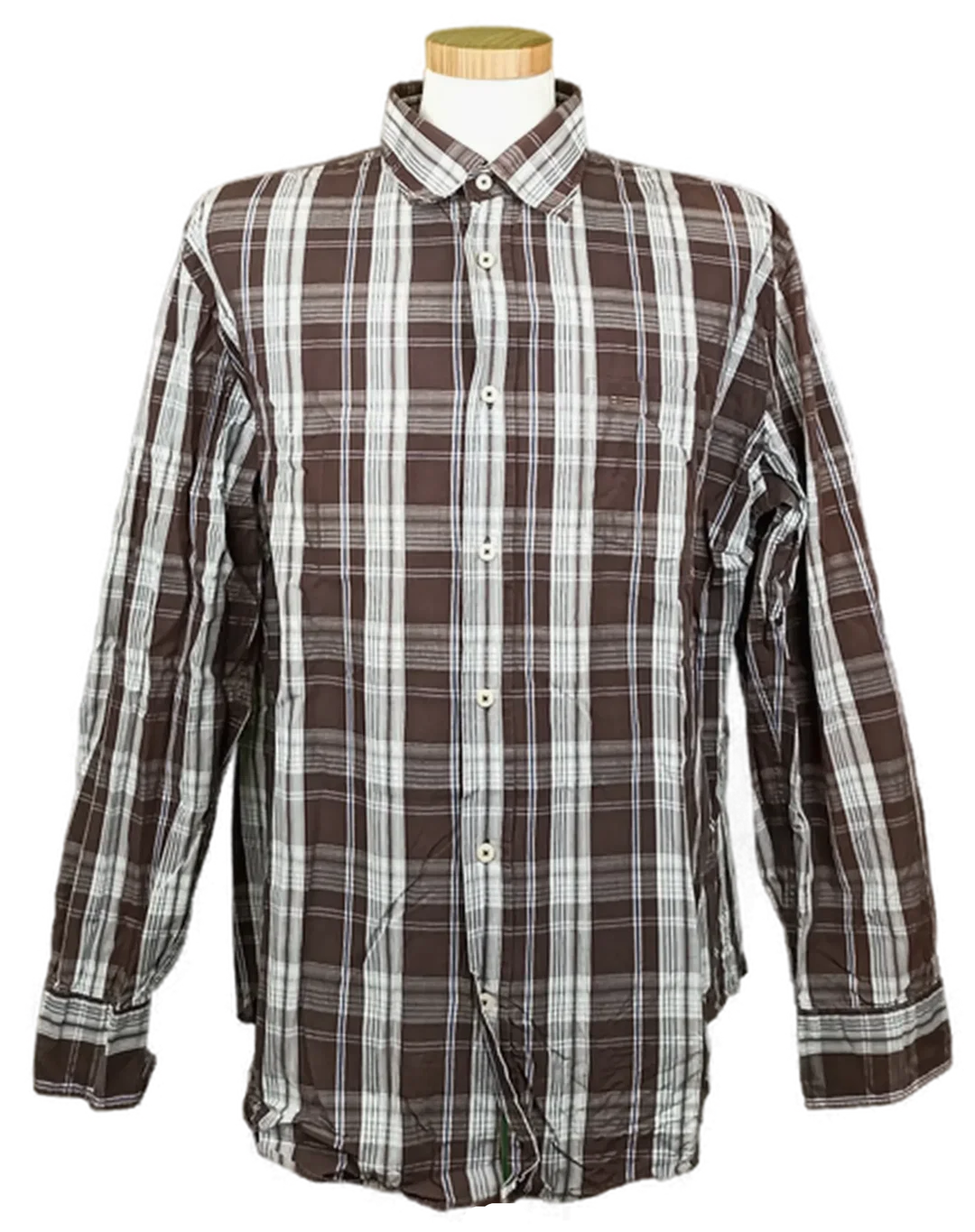 Marc O'Polo Herren Hemd braun/weiß kariert Gr. XL - Bild 4