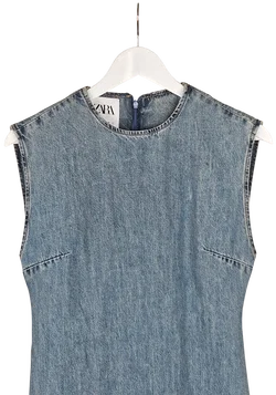 ZARA Damen Jeanskleid, blau - Gr. S – Vorschau 3