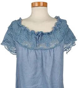 collette Damen Leinenkleid, blau - Gr. S  - Bild 4