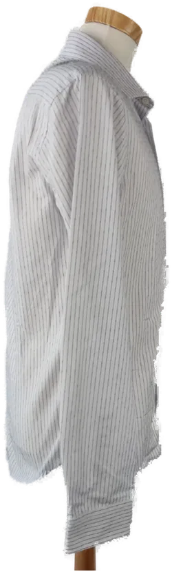 Smog Herrenhemd längsgestreift weiß/violett - M (Slim fit) - Bild 2