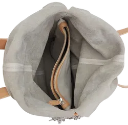 Max V. Koenig Damen Handtasche mit Fransen, grau/creme - mittel - Bild 4