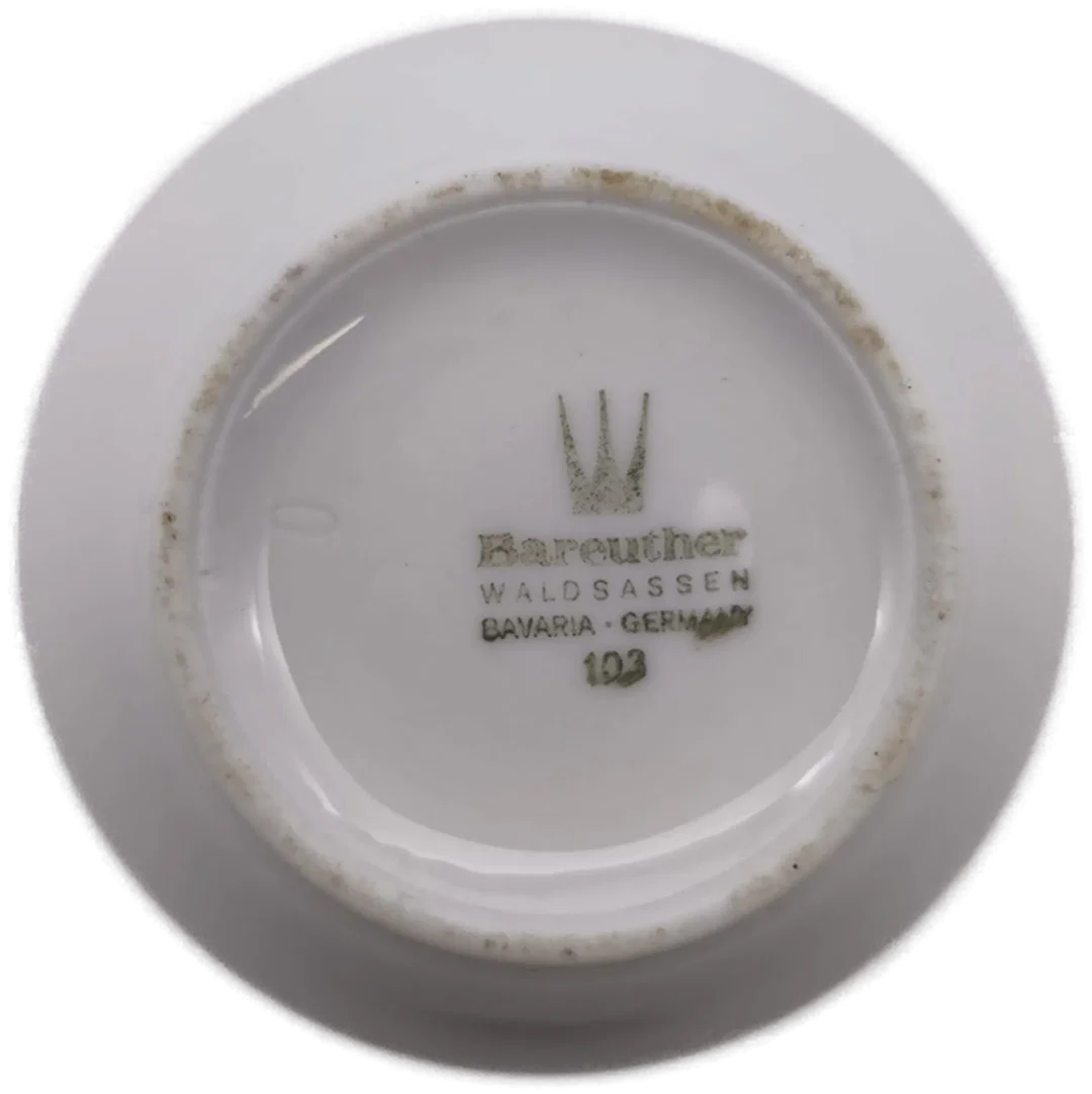 Bareuther Waldsassen, Zuckerdose ohne Deckel, Porzellan mit Goldrand, Ersatzteil, Vintage – Bild 2