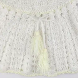 Vintage Babykleid handgehäkelt - Weiß/Gelb - Bild 3