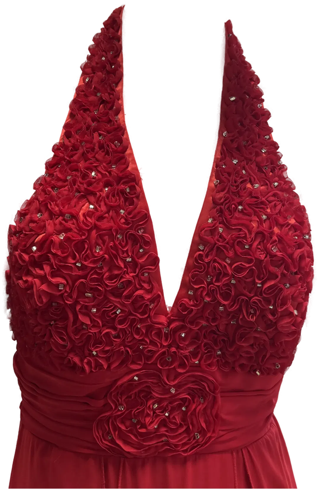 Ballkleid rot mit Rosen Gr. 36 Neu! - Bild 1