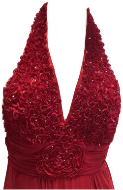 Ballkleid rot mit Rosen Gr. 36 Neu!