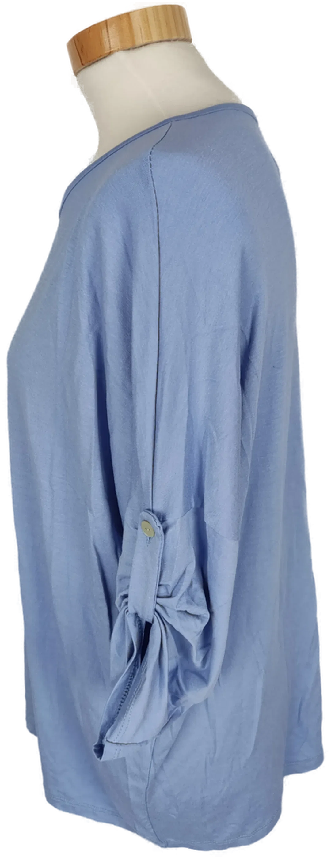 T-Shirt, dreiviertelarm mit Rundhalsausschnitt, hellblau, Größe 44 (geschätzt) – Bild 3