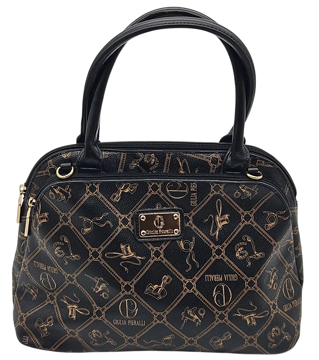 Giulia Pieralli Damen Handtasche, schwarz/gold - Bild 1