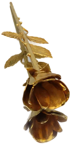 Deko-Rose 95% Zinn Goldfarben | Retro-Charme - Bild 3