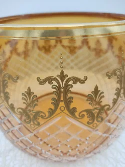 Glas Bowle-Gefäß mit Unterteller mit Golddekor | Festlicher Blickfang - Bild 8