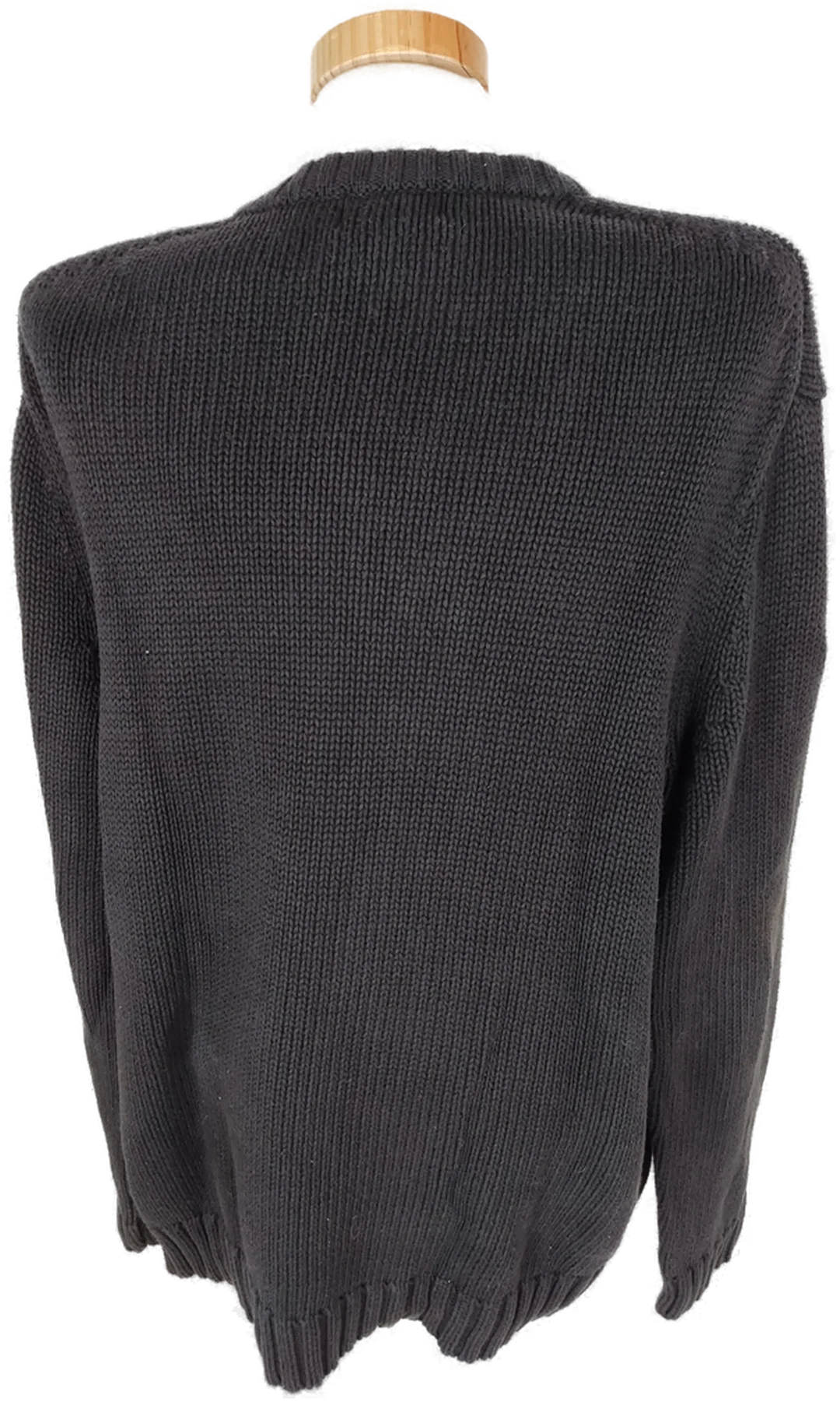 Pullover "Polo Jeans Co Ralph Lauren", langarm mit Rundhalsausschnitt, gestrickt, schwarz mit Muster, Größe L – Bild 4