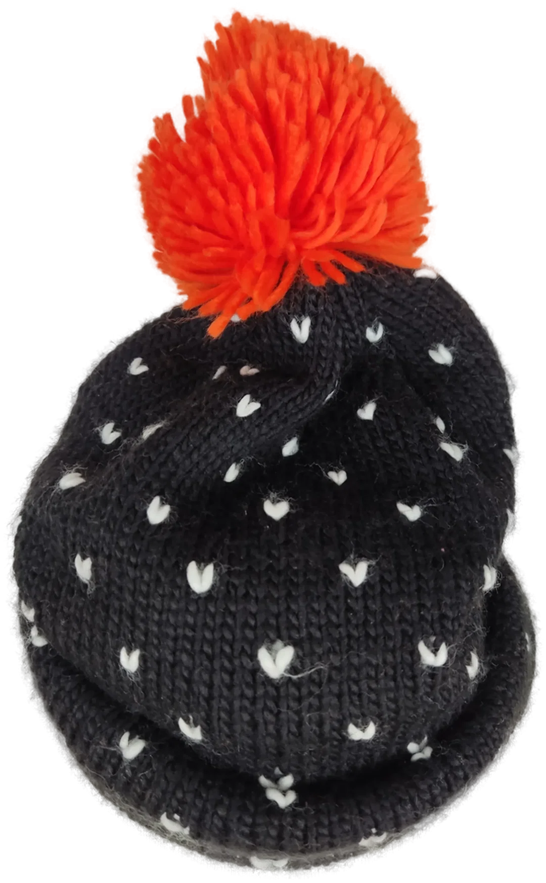 Schal und Haube "pieces", schwarz, gestrickt mit weißen Maschen – Bild 5