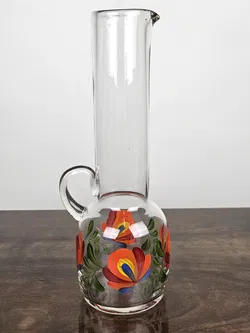 Dekorative Glaskaraffe & Schnapsgläser 6 Stück (handbemalt) - Bild 2