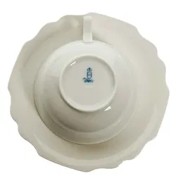  Wien Augarten 4 Tee Tassen + Untertassen Belvedere 114 weiß - Bild 4