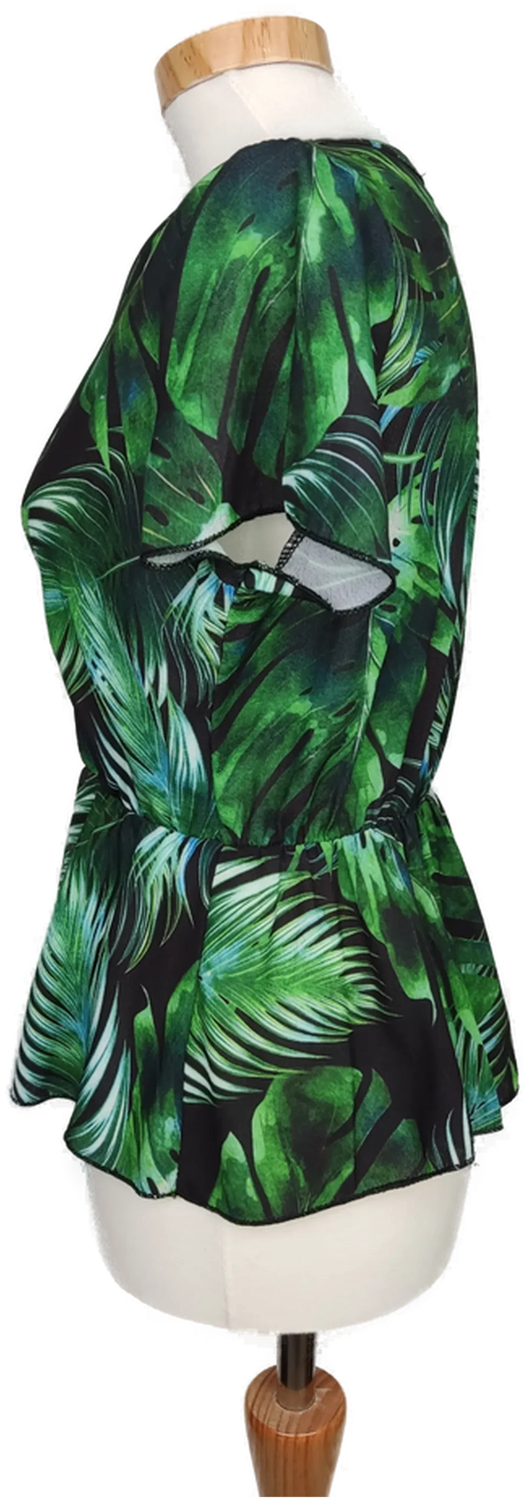 Mira & Co Damen Bluse grün/schwarz gemustert - S/36 – Bild 3