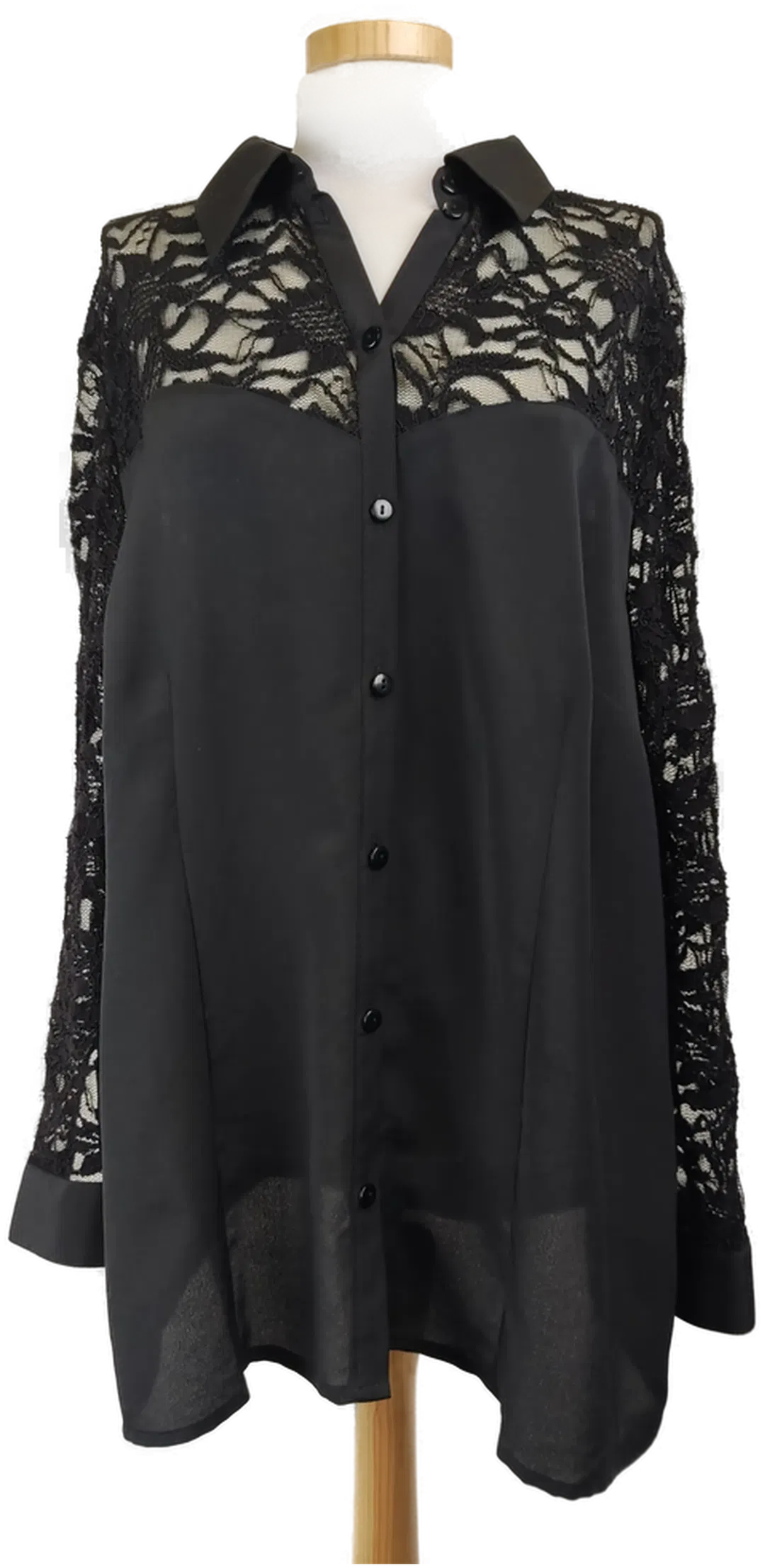 Atelier Damenbluse schwarz mit Spitzeneinsatz- XXXL/ 46 - Bild 4