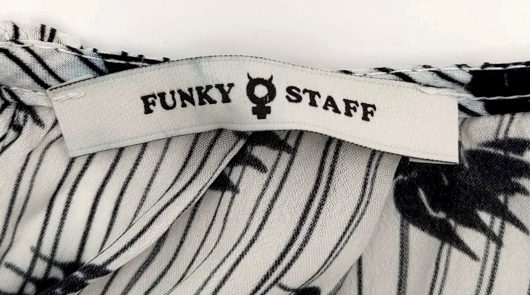 FUNKY STAFF Damenbluse gemustert schwarz-weiß - Gr. XS – Bild 4