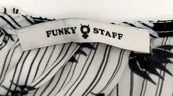 FUNKY STAFF Damenbluse gemustert schwarz-weiß - Gr. XS - Bild 4