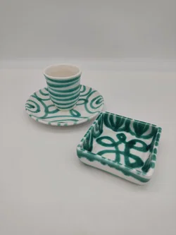 Gmundner Keramik - Kleines Set grüngeflammt, 3-teilig - Bild 9