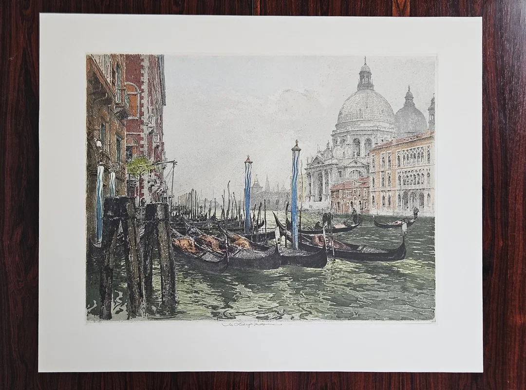 Venedig Canale Grande - Luigi Kasimir - Radierung in Farbe  - Bild 4