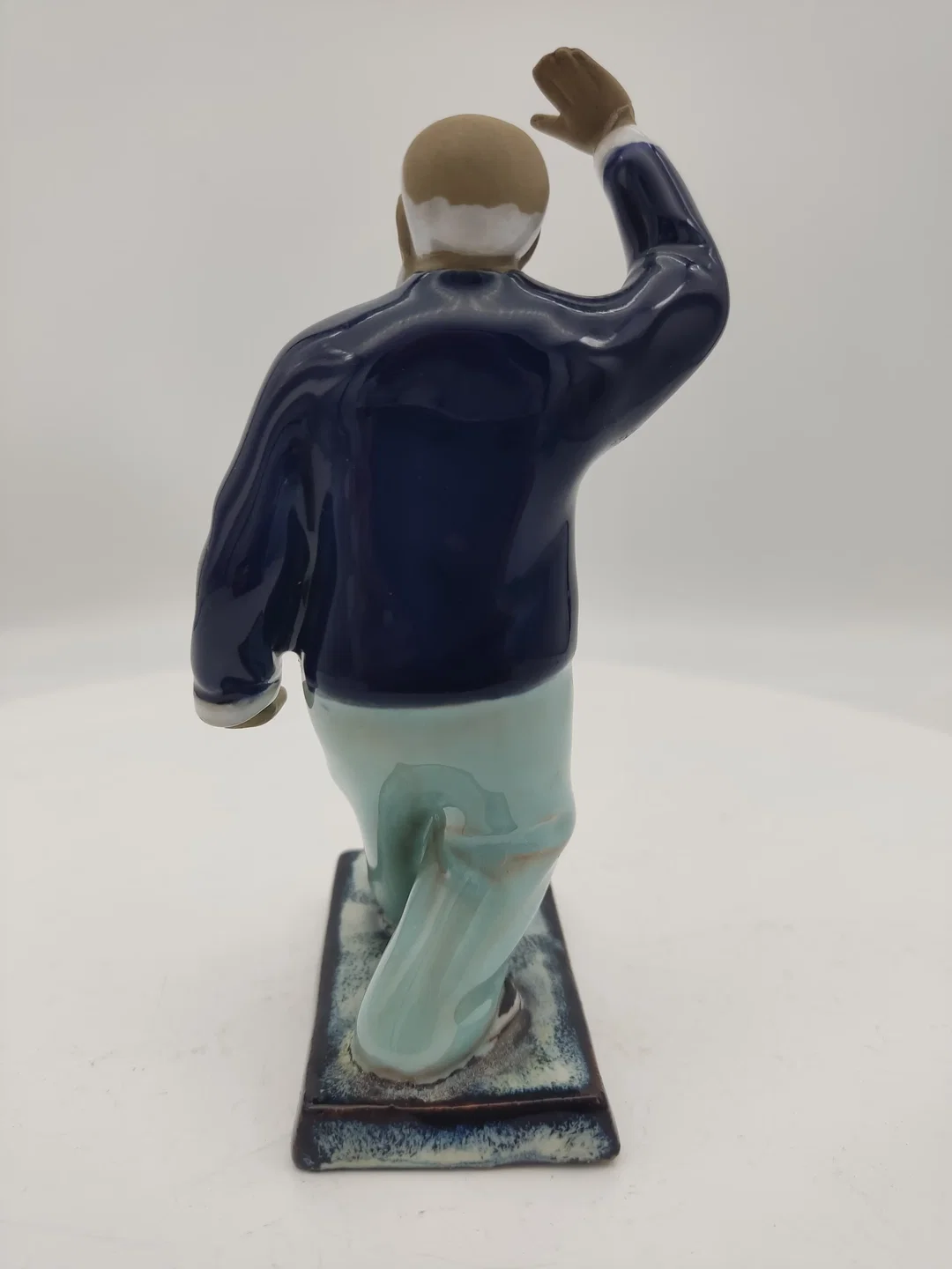  Keramikfigur Tai Chi Meister, Chinesische Handgefertigte Kampfkunst, Wanjiang Kunst Mudman Glasur ca. 1950-1960  – Bild 3