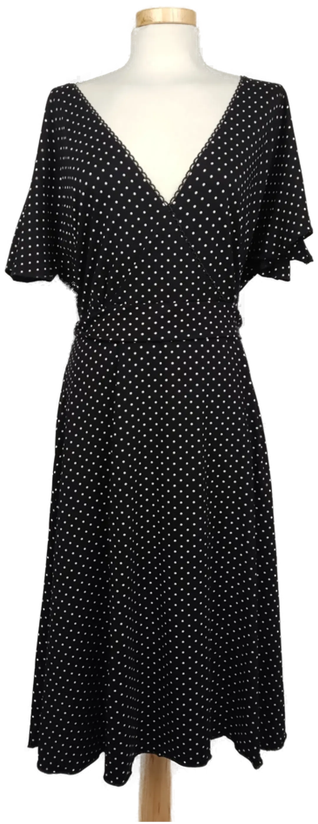 Mariposa Damenkleid midi schwarz mit weißen Punkten - XXL/44 - Bild 4