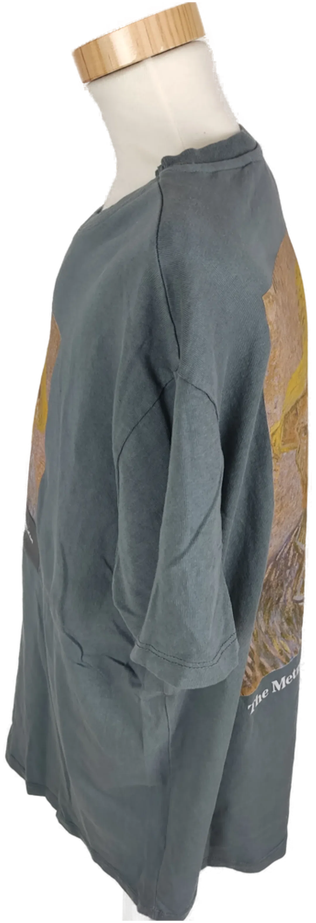 T-Shirt, kurzarm mit Rundhalsausschnitt, grau mit Aufdruck, Größe S – Bild 3