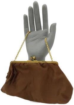 Kleine Damen Handtasche Samt braun - Bild 2