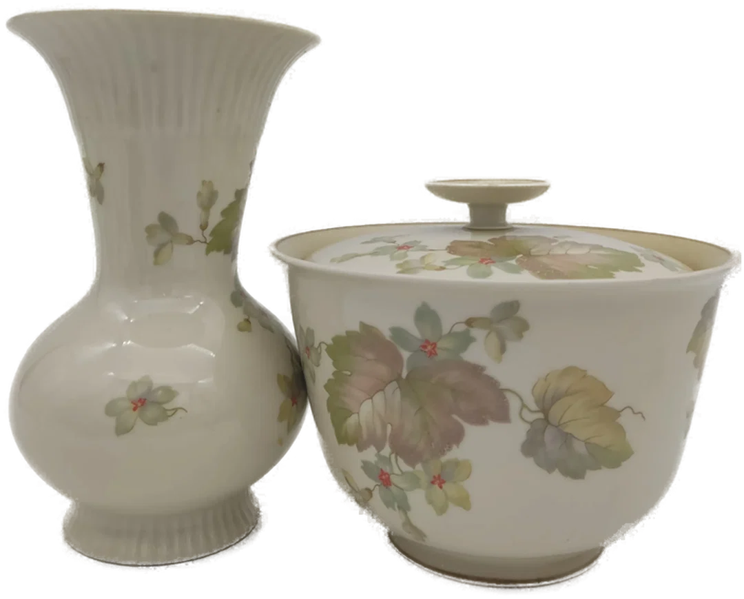 Sorau Carstens Porzellan, Set (Vase und Schale) Blumendekor Vintage – Bild 4