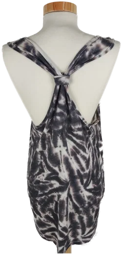 tank top, "Atmosphere", ärmellos mit Rundhalsausschnitt, schwarz/beige gemustert, Größe 40 – Vorschau 3
