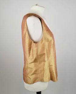 Schimmerndes Tanktop - gold/rosa / mit Reißverschluss - Bild 2