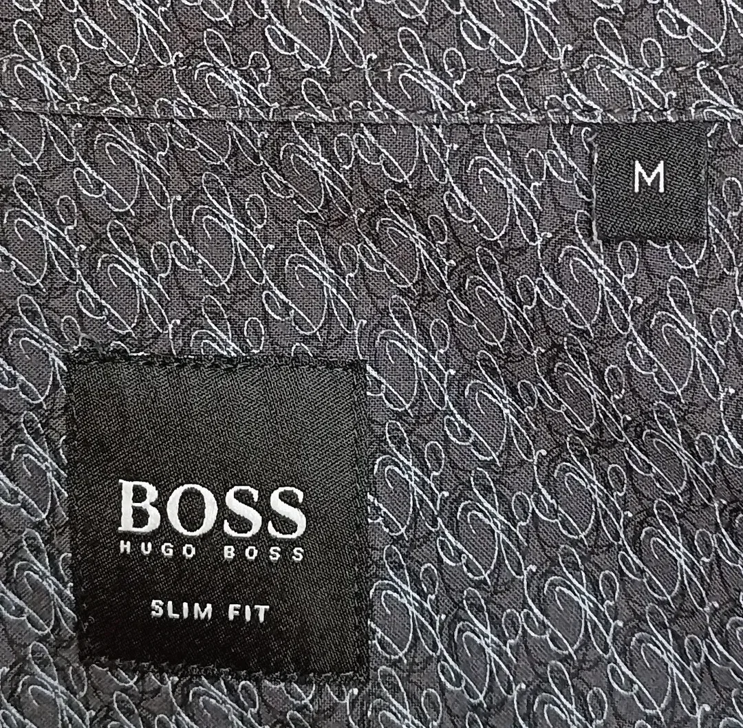 Hugo Boss Herren Hemd grau beschriftet Gr. M  – Bild 3