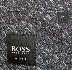 Hugo Boss Herren Hemd grau beschriftet Gr. M  – Vorschau 3