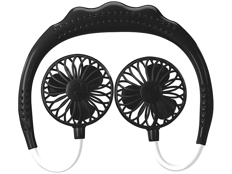 InFactory Mobiler Akku-Doppelventilator VT-105 – zum Umhängen, 3 Geschwindigkeitsstufen – Bild 3