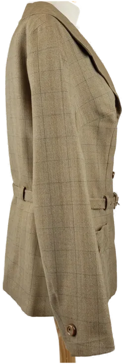 Vintage Damenblazer braun kariert gefüttert - L/40 - Bild 3