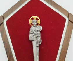 Handgravierte Zinnskulptur zum Aufhängen - Heiligenbild - Bild 3